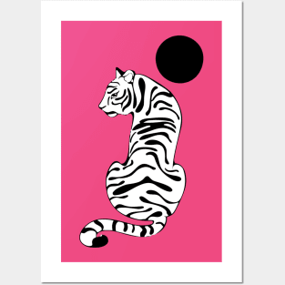 White tiger moon Posters and Art